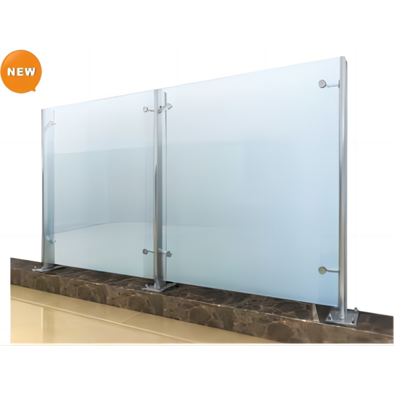 Railings with frosted tempered glass 
