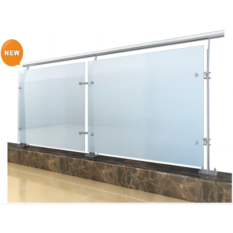 Single steel plate column glass railing