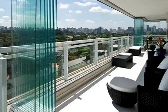 frameless glass folding door