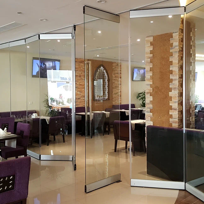 frameless glass folding door