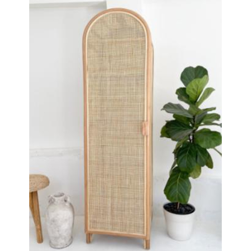 Woven Rattan Clothes Cabinet