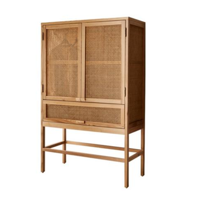 Small Rattan Clothes Cabinet
