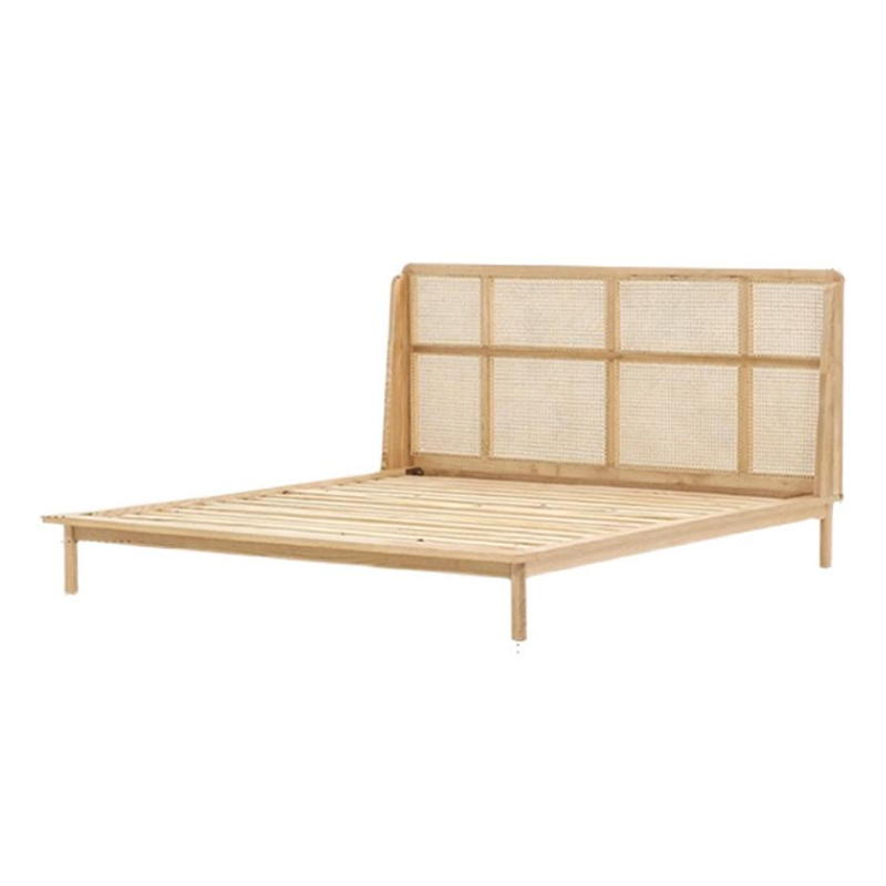 Nordic Rattan Wooden King Size bed