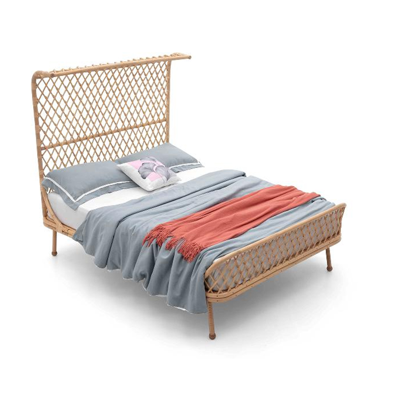 Curved Rattan Bed