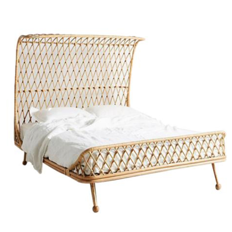 Durable rattan reeds Curved  Bed