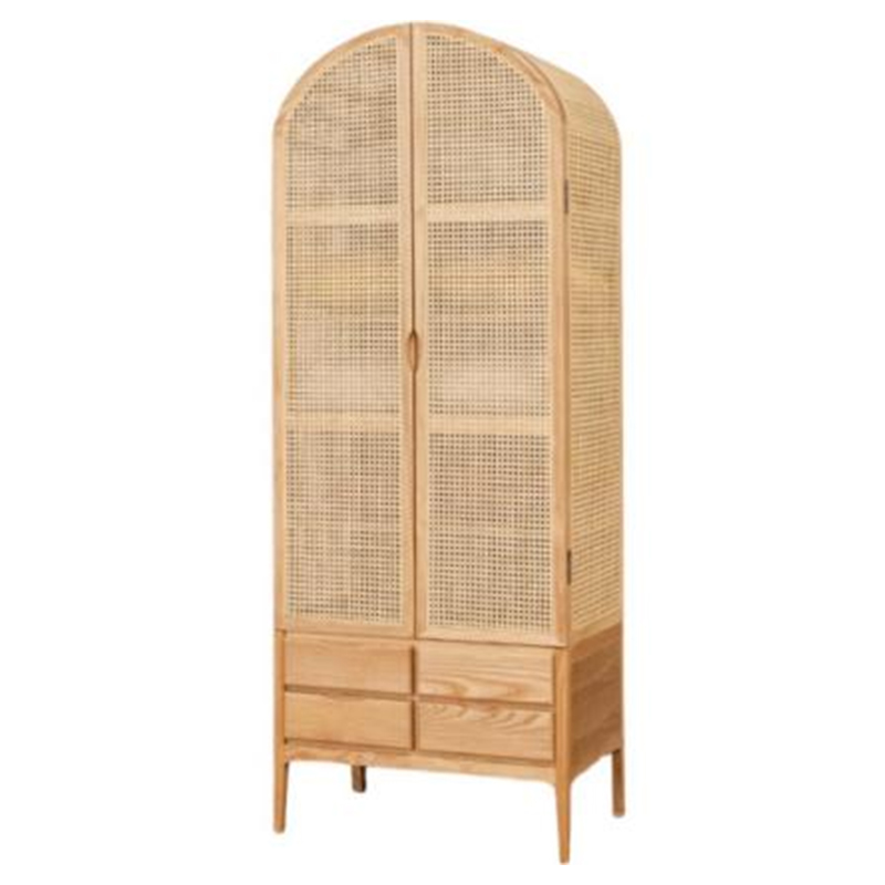 Woven Rattan Bedroom Clothing Armoire
