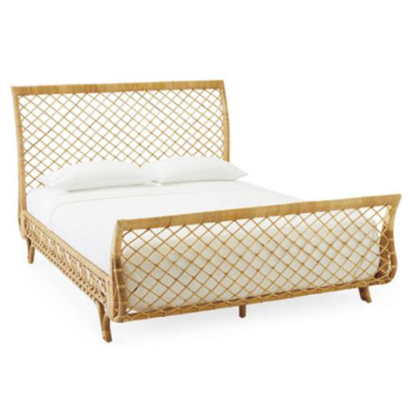 Curved Rattan Bed