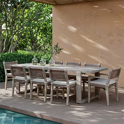 8 - Person Rectangular/Round Teak Outdoor Dining table and chair
