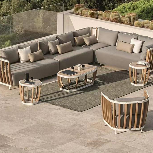 Outdoor Wood & Aluminum - Sofa Set