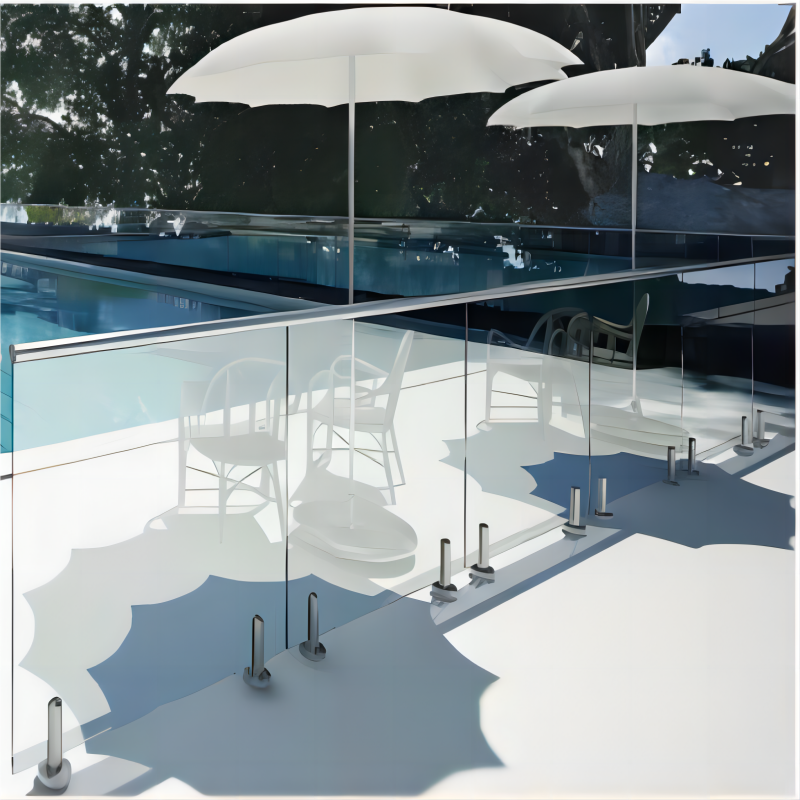 Clamp Swimming Pool Railing with Tempered Glass